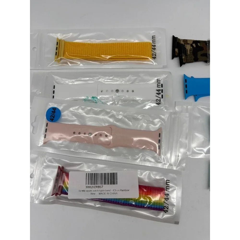 New Watch Bands 42/44mm Multicolor Nylon Silicone Camo Sport Lot 8pc